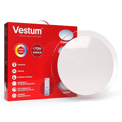 Світильник SMART Vestum SATURN 70Вт 3000K-6500К 5600Lm (1-VS-8504), фото 1