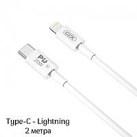 Кабель для зарядки USB XO NB-Q189B Type-C - Lightning 2М шнур для телефона Белый