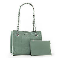 Жіноча сумка м'ятного кольору штучна шкіра Арт.7153 green Fashion (54)