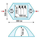 Намет тримісний туристичний Tramp Nishe 3 (v2) 360х220х130 см, фото 10
