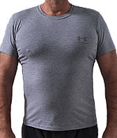 ОПТ Серая мужская футболка under armond (батал), мужские нательные футболки на лето р.56 58 60 62 64
