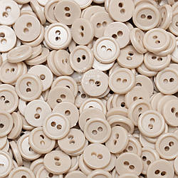 Ґудзики 11 мм на дві дірочки, колір бежевий