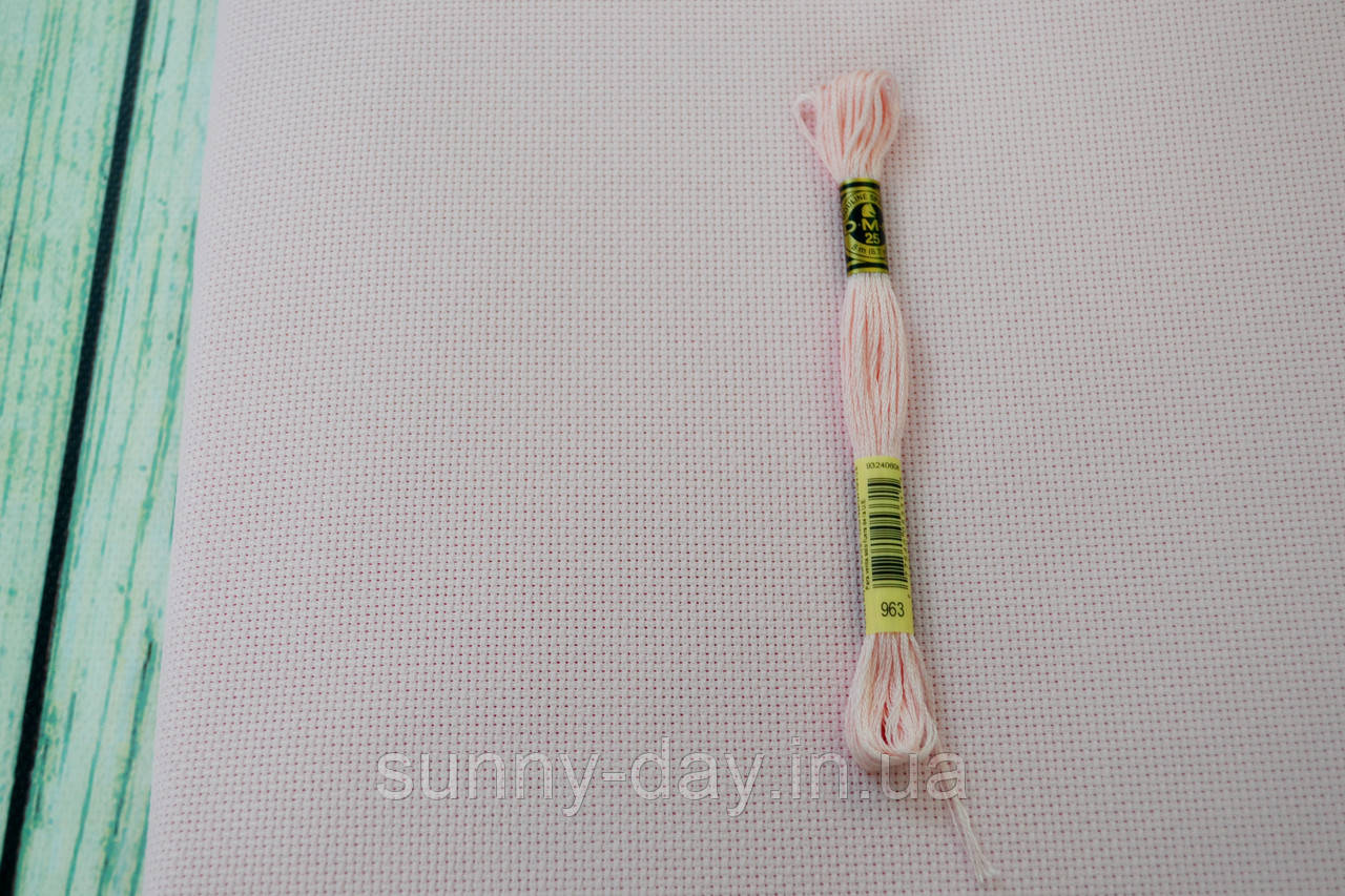 Канва для вишивання Аіда 14 каунт рожева 45х50см, фото 1