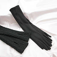 Длинные Перчатки женские Ronaerdo черные, Красивые женские перчатки теплые