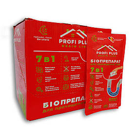 Біопрепарат (живі бактерії) для очищення труб, септиків, сепараторів жиру Profi Plus 7в1 Бельгія