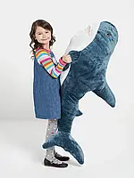 Подушка игрушка акула Синяя 140 см Blahaj , Подушки-антистресс , Акула ikea синяя