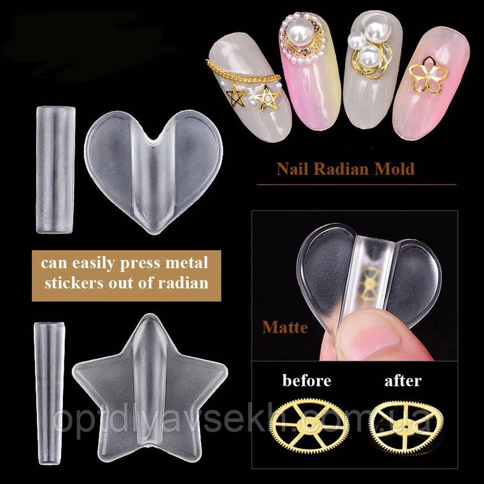 Затискач (тиснення) для металевого декору нігтів + ​​підставка під пензлі, фото 1