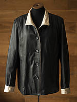 Черная кожаная куртка пиджак женская Miramar Cuir, размер L, XL