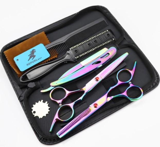Набір перукарських ножиць та інструментів для Barbershop 7ел rain, фото 1