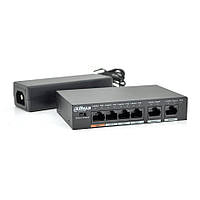 Комутатор POE Dahua DH-PFS3006-4ET-60 з 4 портами POE 100Мбіт + 2 порти Ethernet (UP-Link) 100Мбіт, корпус -