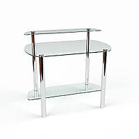 Компьютерный стеклянный стол Эфир столешница стекло прозрачная 750х500х750 мм (БЦ-Стол ТМ)