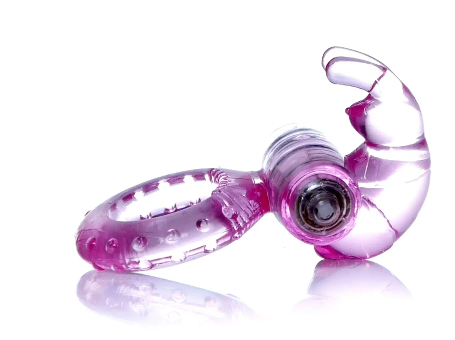 Ерекційне вібро кільце BOSS Rabbit Vibro Cock Ring Pink, фото 1