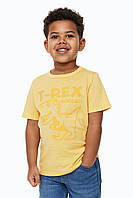 Детская желтая футболка динозавр для мальчика H&M