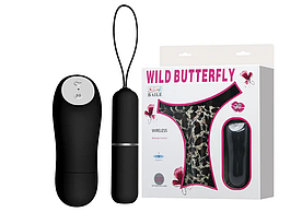 Вібростимулятор клітора з пультом д/в та стрінгами Wild Butterfly