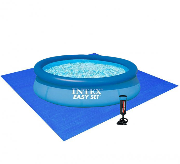 Надувний басейн intex 28110 Easy set 244 х 76 см із насосом та підстилкою