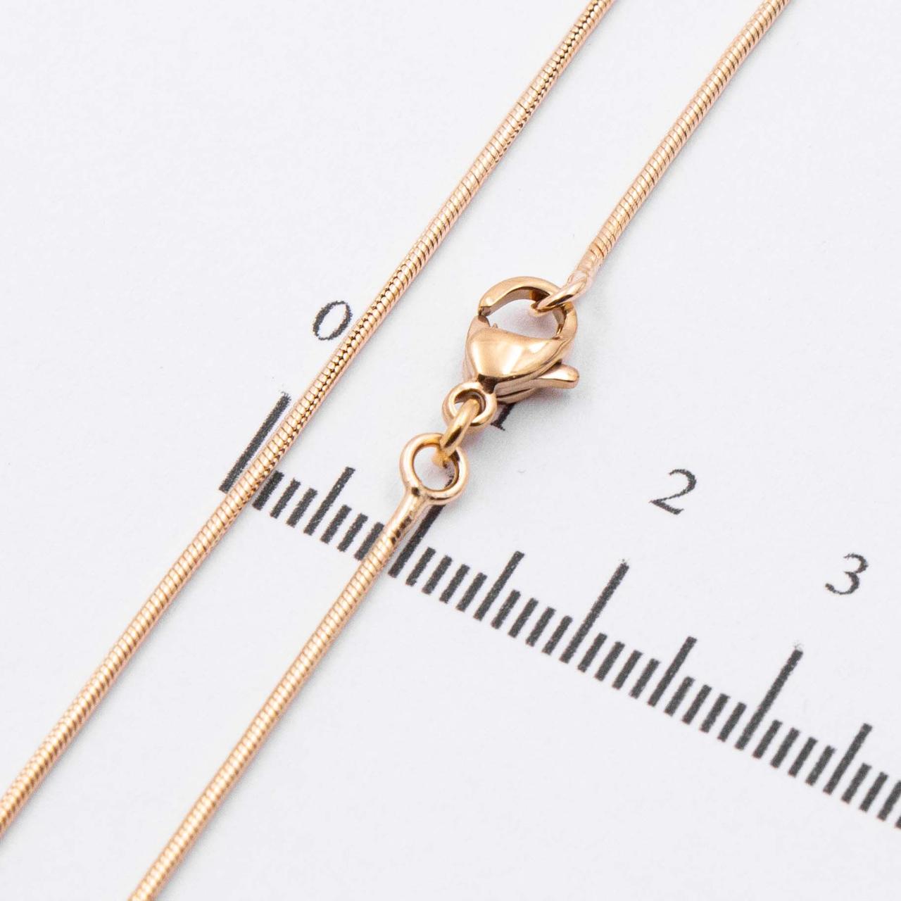 Ланцюжок лимонна позолота Плетіння "Снейк" 0,1/55 см (Медичне золото) 624041/2, фото 1