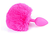 Анальна пробка (розмір S) з хвостом Boss Series - Silicon PLUG Bunny Tail Pink, фото 7