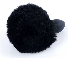 Анальна пробка (розмір S) з хвостом Boss Series - Silicon PLUG Bunny Tail Black, фото 3