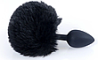 Анальна пробка (розмір S) з хвостом Boss Series - Silicon PLUG Bunny Tail Black, фото 7