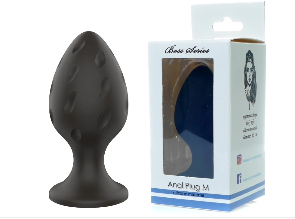 Анальний силіконовий плаг Boss Series - Silicone Anal Plug M 3,5 cm
