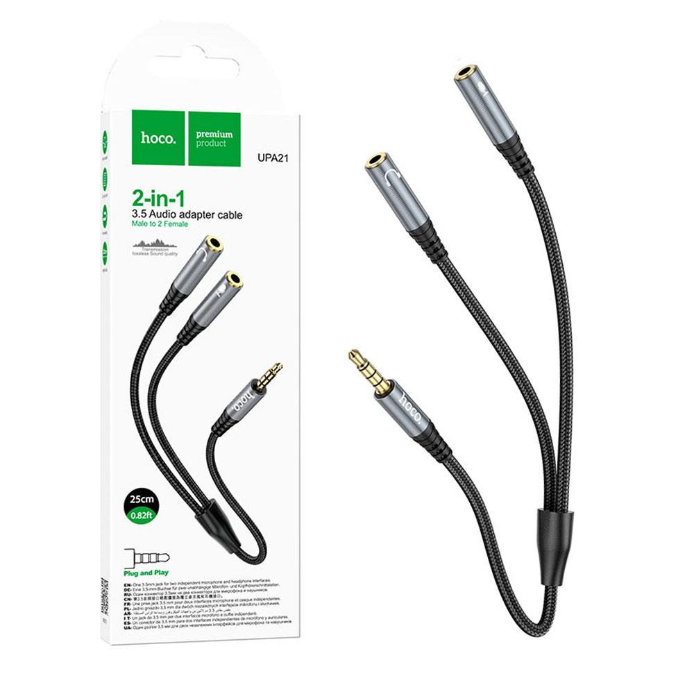Аудіомікрофонний розгалужувач Hoco UPA21 0.25m, фото 1