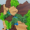 Мапа України на стіну з імітацією дерева, з мохом 600х400 мм, фото 5