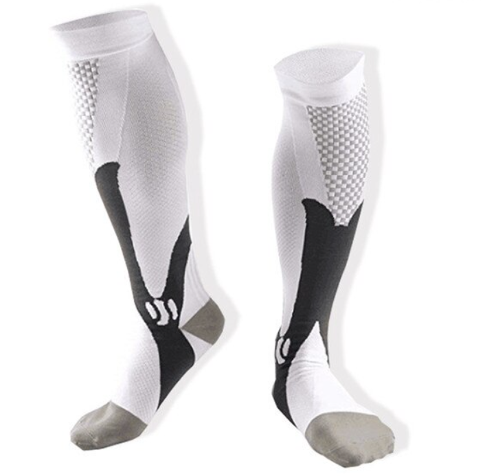 Компресійні шкарпетки для бігу для чоловіків і жінок (41-45 розмір) ABC білі