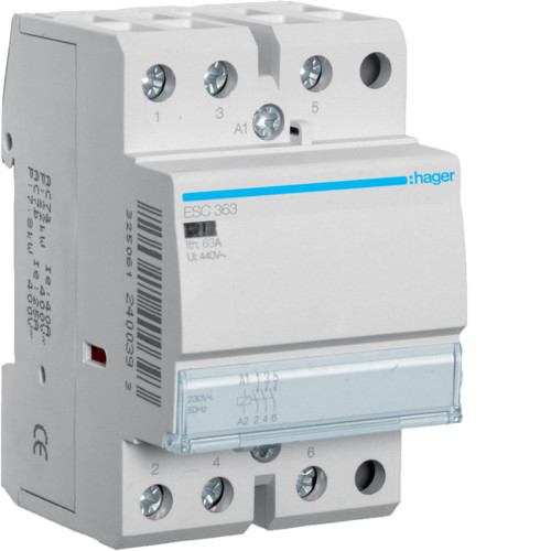 Контактор ESC363 63A 3НО 230V 3м Hager