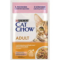 Cat Chow (Кэт Чау) Adult Консервы для взрослых кошек с лососем и зеленой фасолью в желе, 85г