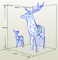 PaperKhan Конструктор из картона олень олененок семья оригами papercraft 3D фигура развивающий набор антистрес