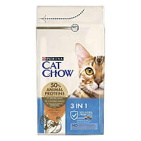 Cat Chow (Кэт Чау) 3 в 1 - корм для взрослых кошек с индейкой, 15кг