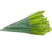 Щеточки нейлоновые для бровей и ресниц, цвет зеленый, ручка с блестками, упаковка 50 шт