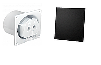 Вытяжной вентилятор с таймером и датчиком влажности с пластиковой панелью AirRoxy dRim 100 HS BВ BLACK Mat Ple