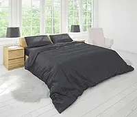 Двуспальное постельное белье с простынью на резинке Ранфорс (20661) Однотонное постельное белье