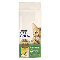 Cat Chow (Кэт Чау) Sterilised -Сухой корм с курицей для кастрированных котов и стерилизованных кошек 15 кг