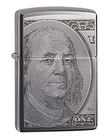 Интересная зажигалка ZIPPO 49025 Currency Design 100 долларов - оригинальный подарок