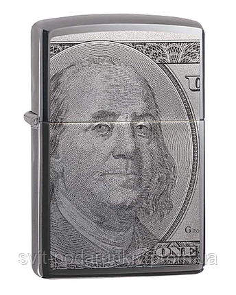 Цікава запальничка ZIPPO 49025 Currency Design 100 доларів - оригінальний подарунок, фото 2