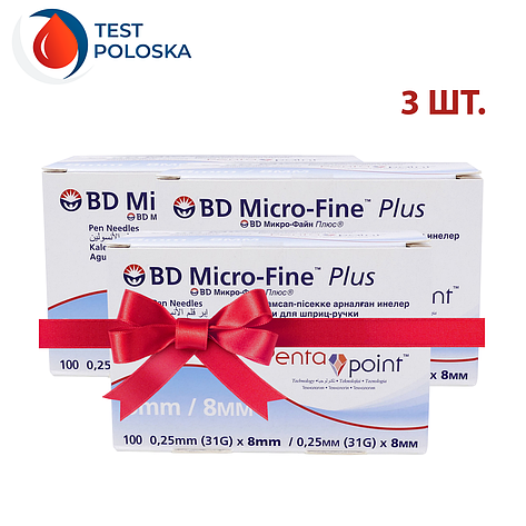 Голки для шприц-ручок BD Micro-Fine "МікроФайн" 8 мм 100 шт (3 пачки), фото 1