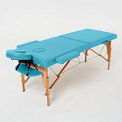 Масажний стіл Laguna FMA201A-1.2.3, 2-секційний, світло-синій, дерев'яний, RelaxLine