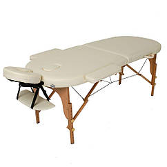 Масажний стіл RelaxLine Sri Lanka FMA202A-1.2.3, світло-бежевий, дерев'яний