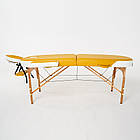Масажний стіл Sahara FMA2021A-1.2.3, 2-секційний, жовтий/білий, дерев'яний, RelaxLine, фото 2