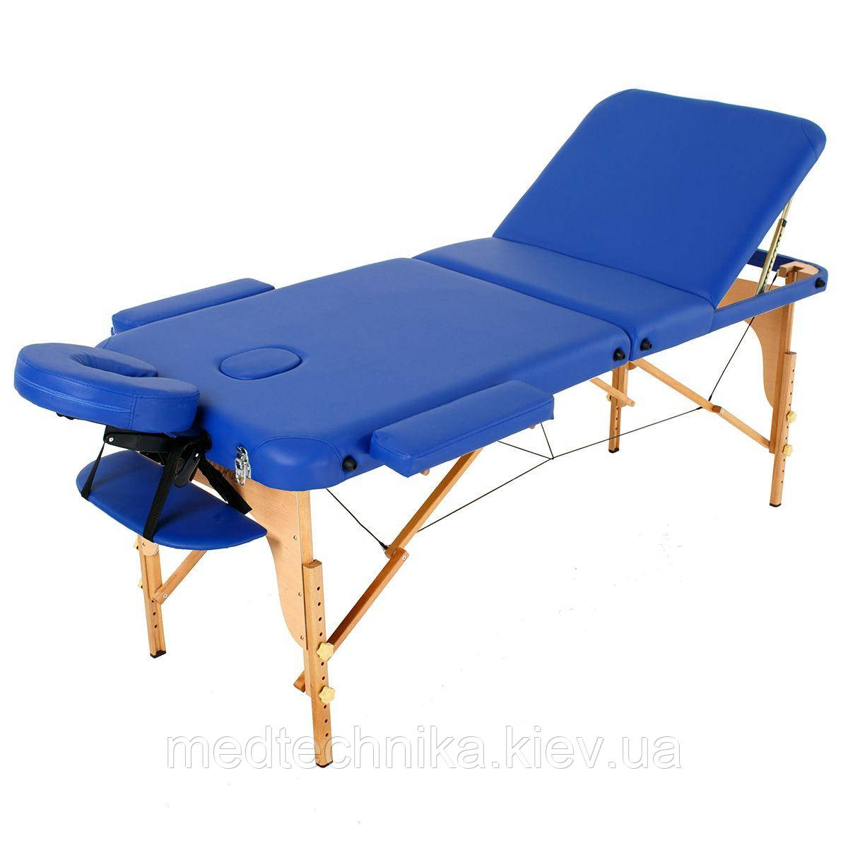 Масажний стіл RelaxLine Malibu FMA306A-1.2.3, темно-синій, дерев'яний