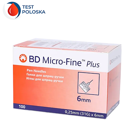 Голки для шприц-ручок BD Micro-Fine + "МікроФайн" 6 мм 100 шт., фото 1