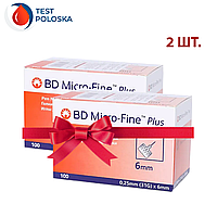 Иглы для шприц-ручек BD Micro-Fine + "МикроФайн" 6 мм 100 шт (2 упаковки)