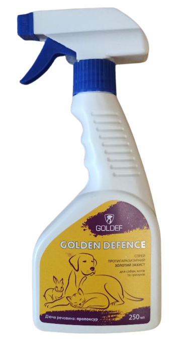 Спрей Goldef від бліх та кліщів для собак та кішок, 250 мл, фото 1