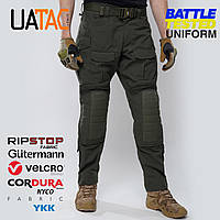 Тактические штаны UATAC Gen 5.2 Olive с наколенниками, всесезонные армейские брюки ВСУ