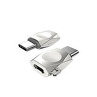 Адаптер Hoco UA8 Type-C to MicroUSB Pearl Nickel