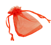 Мешочек подарочный из органзы "Красный" размер 7х9см цена за 1 шт.