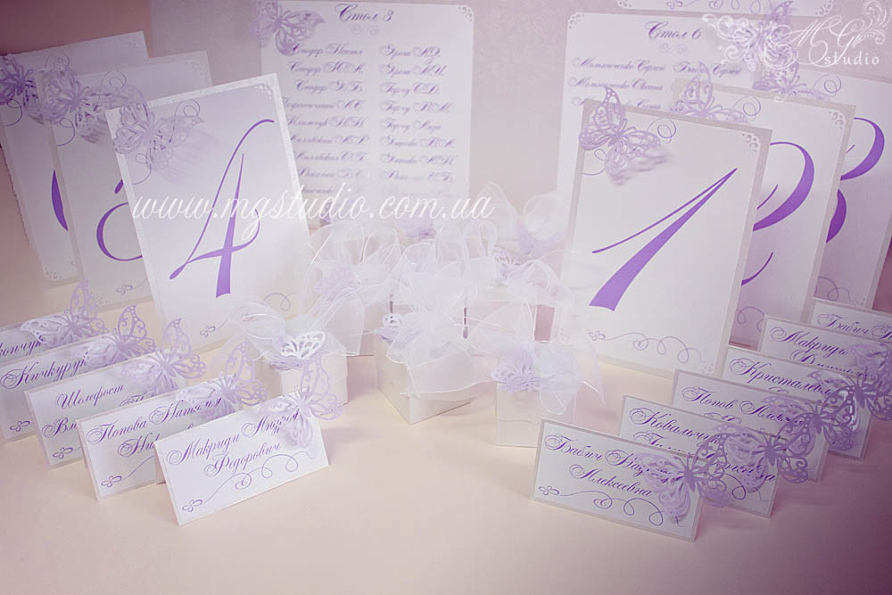 Гостевые карточки на свадьбу Light butterfly - фото 2 - id-p1814315380