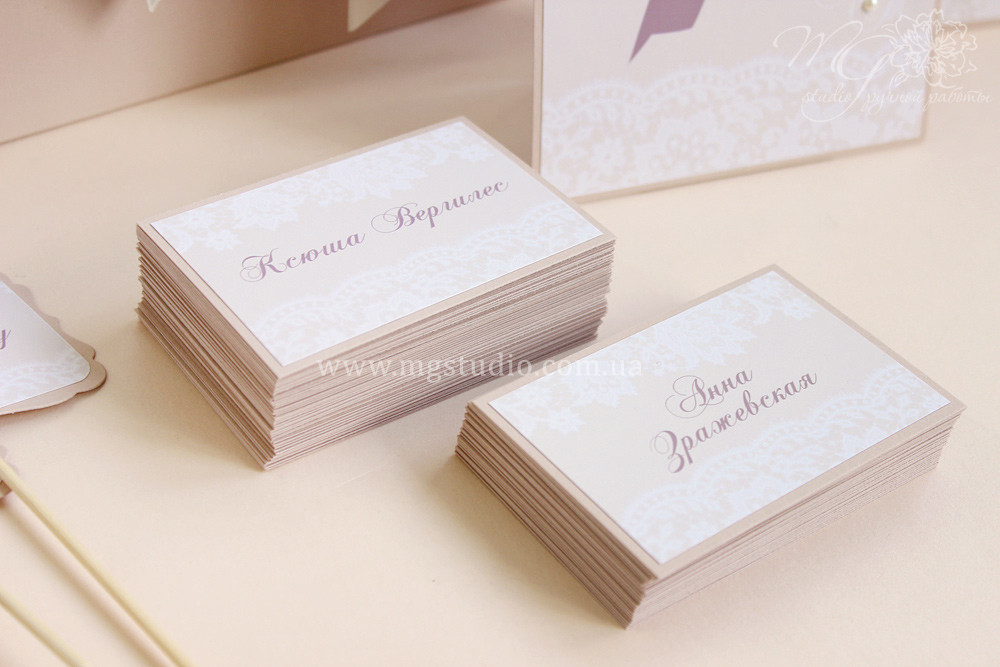 Гостевые карточки на свадьбу Pearl lace One - фото 1 - id-p1814315387